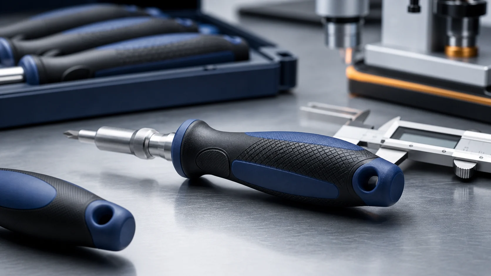 Ergonomic anti-slip screwdriver handle inspection