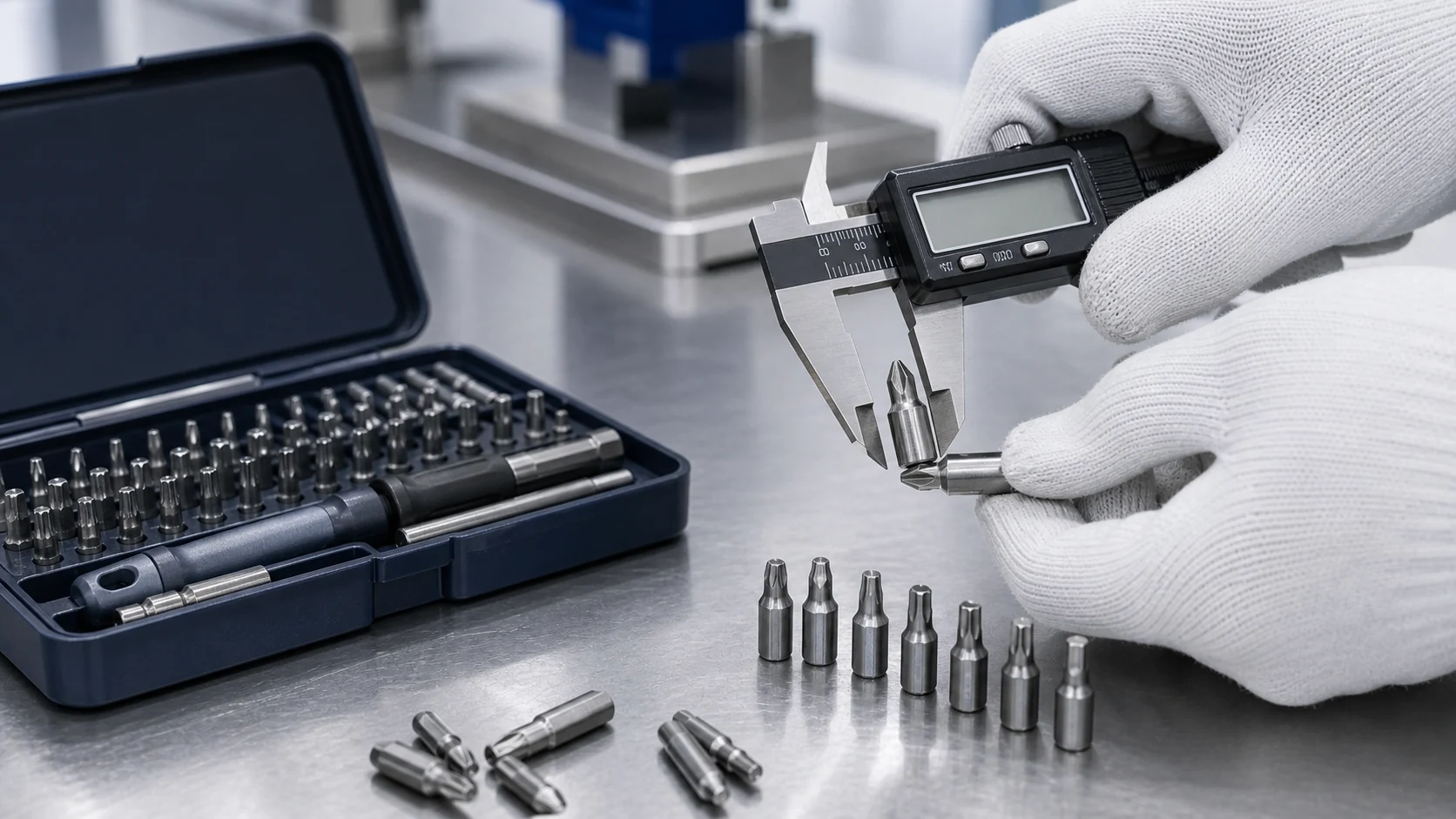 Size accuracy inspection for screwdriver bits